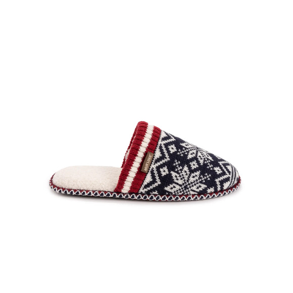 NEW Muk Luks Men's Rib Knit Navy Scuff Slippers w/ Bottle Sweater Medium 10-11 - Picture 6 of 12